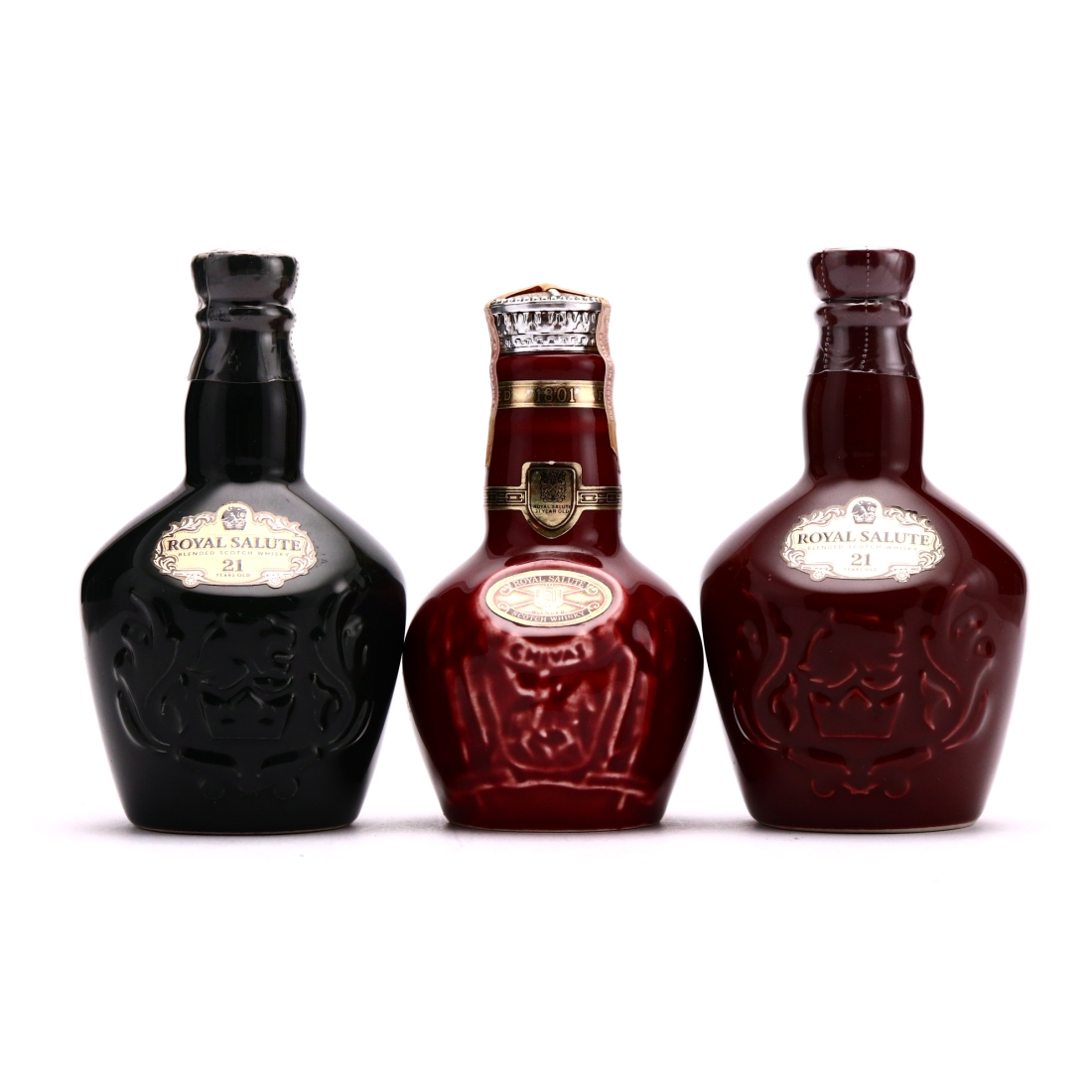 Chivas 21 Year Old Royal Salute Miniature Flagons 3 x 5cl