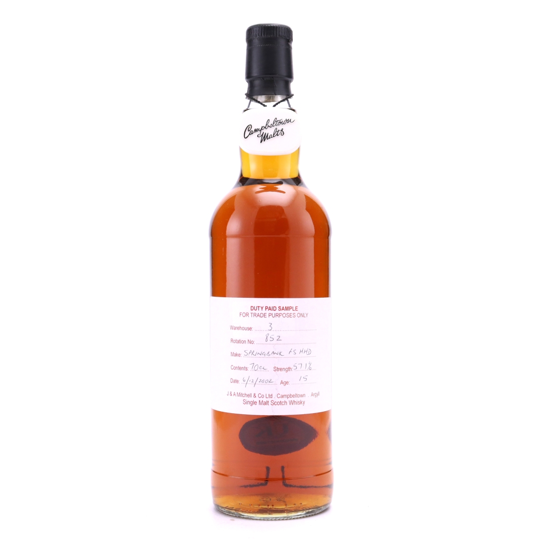 Springbank 2002 Duty Paid Sample 18 Year Old / Fresh Sherry Hogshead