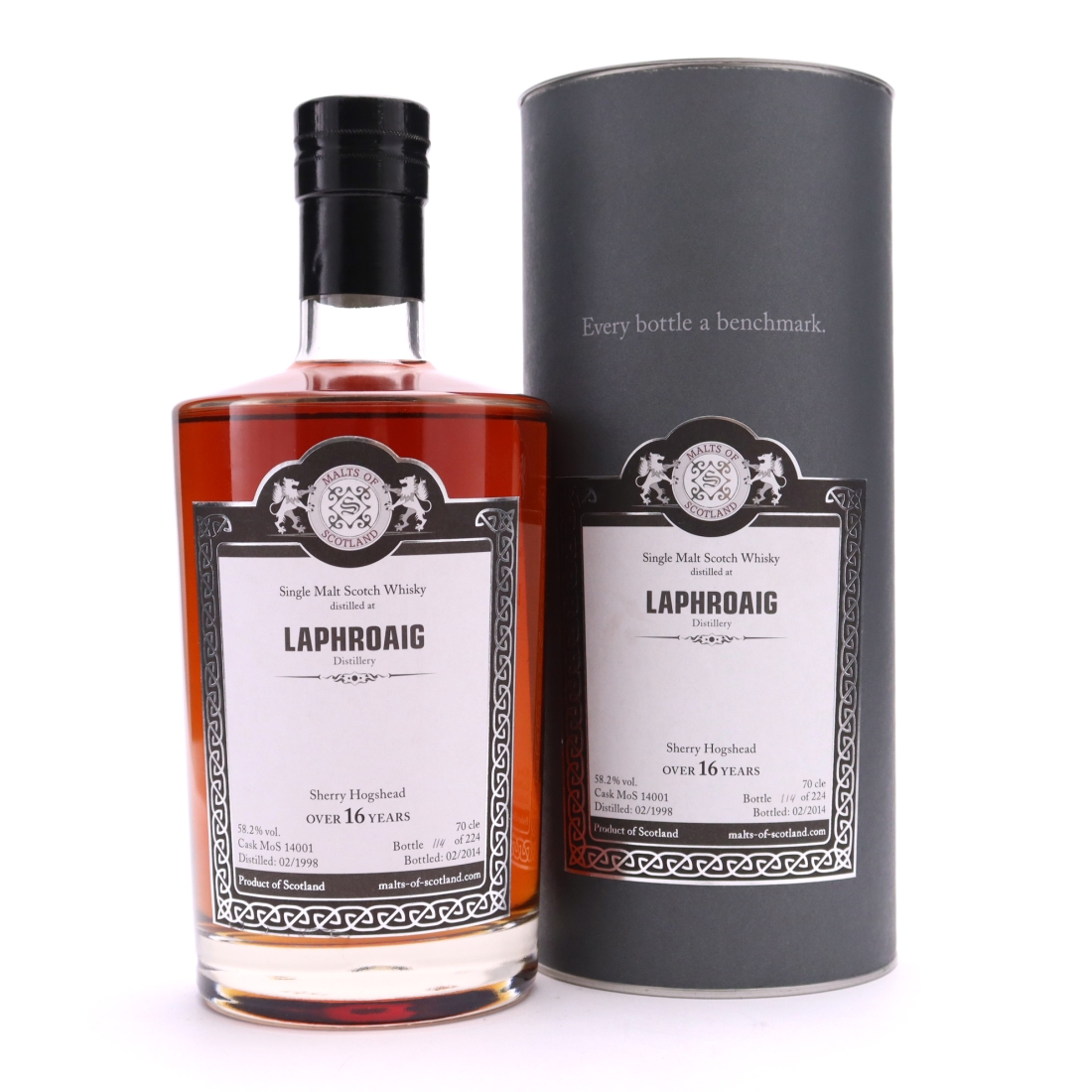 Laphroaig 1998 Malts of Scotland 16 Year Old Sherry Hogshead