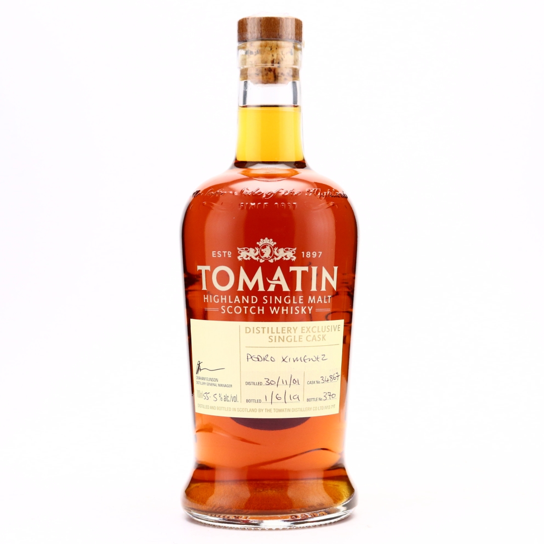 Tomatin 2001 Hand Filled Cask #34867 / PX