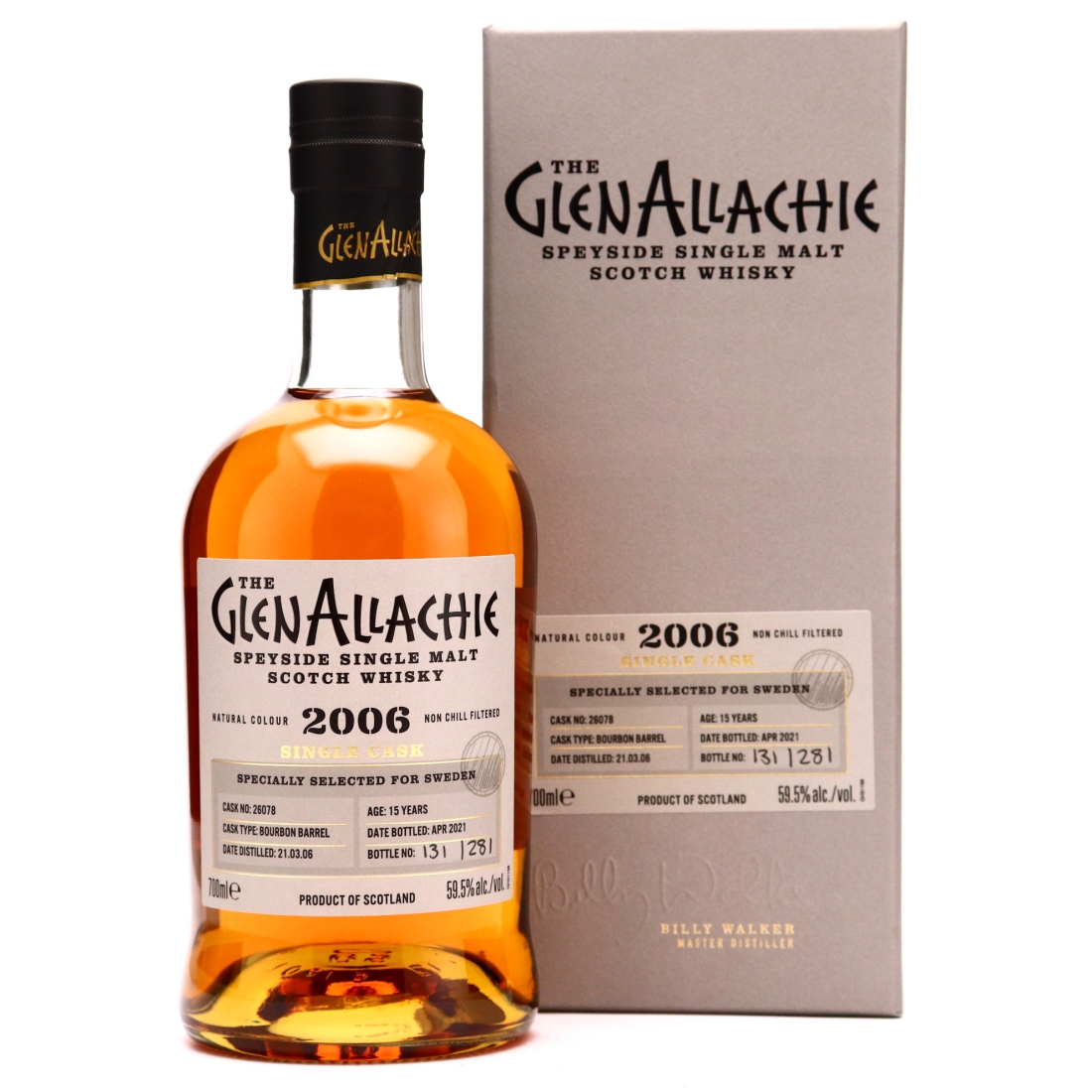 Glenallachie 2006 Single Bourbon Cask 15 Year Old #26078  / Sweden