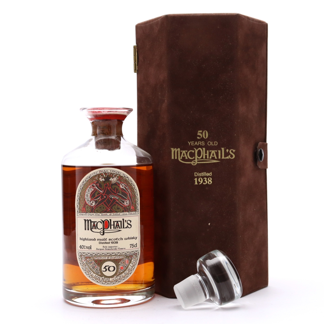 MacPhail's 1938 50 Year Old Speyside Single Malt 'Book of Kells' Decanter / Jacques Import