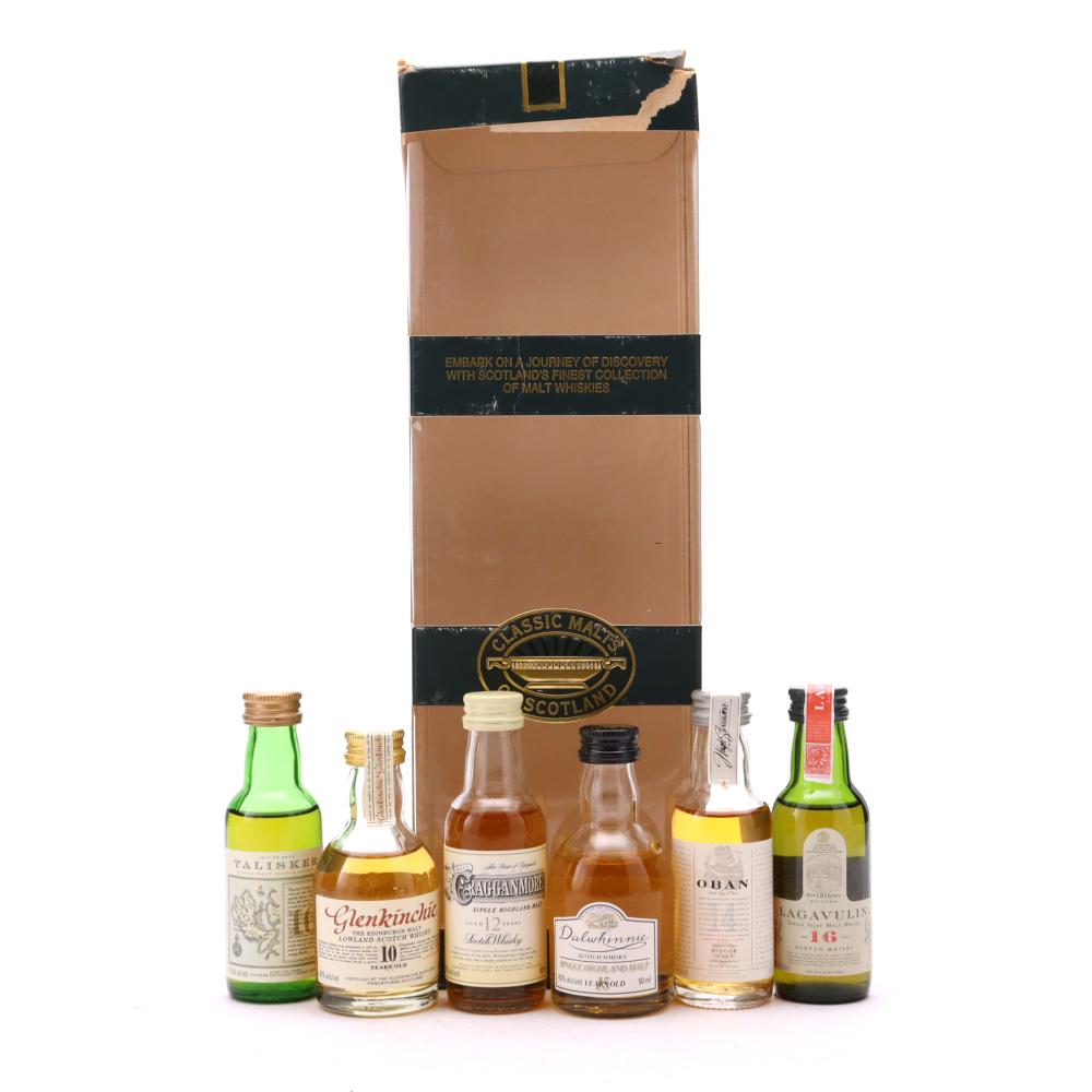 Classic Malts Miniatures x 6 1980s / with Lagavulin White Horse