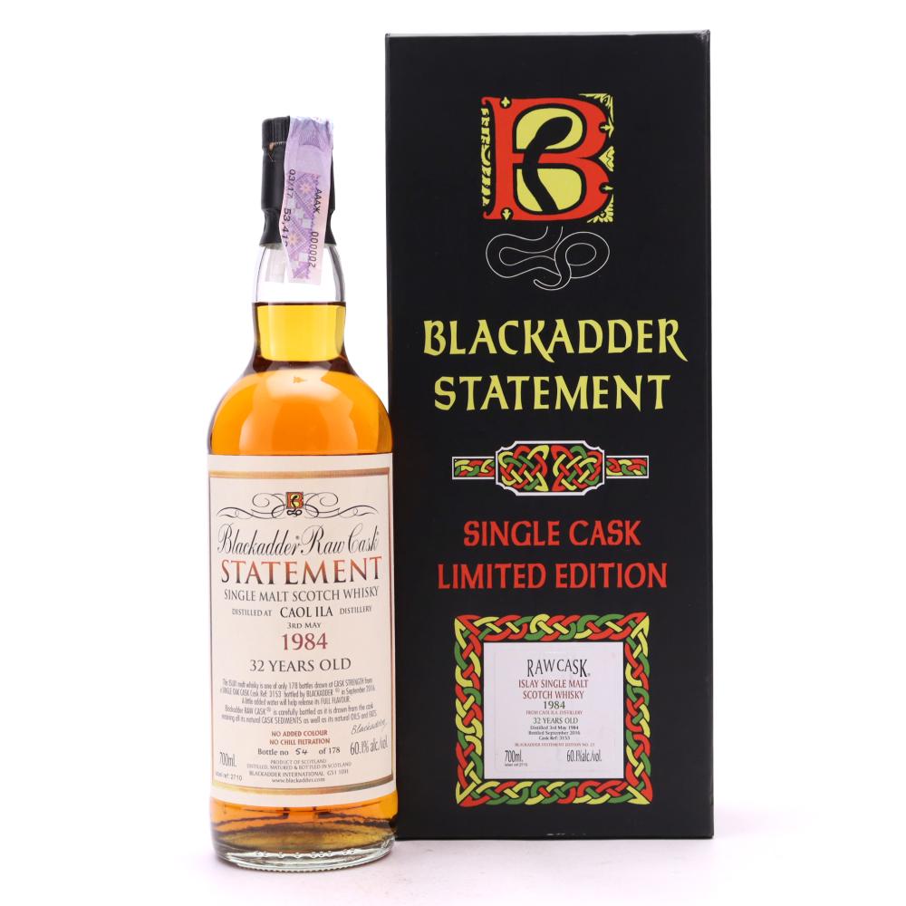 Caol Ila 1984 Blackadder 32 Year Old Raw Cask Statement