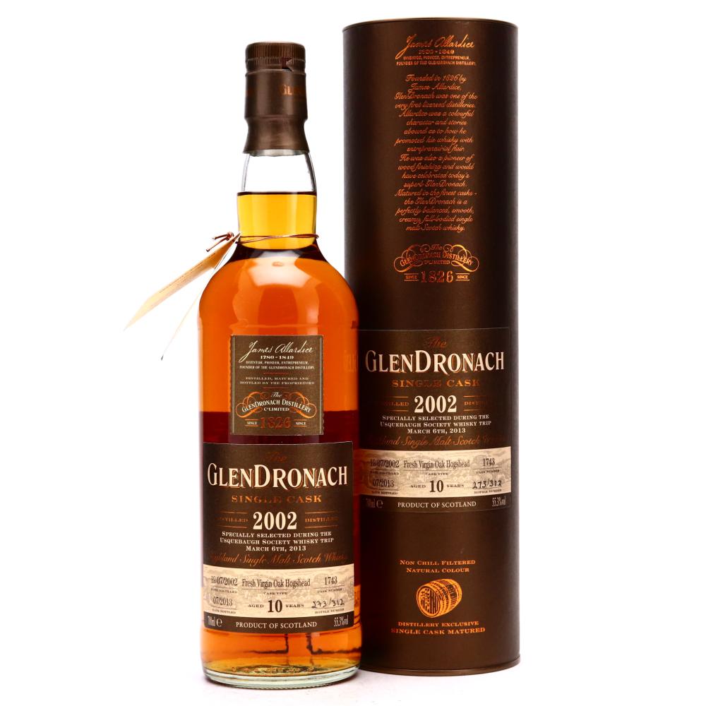 Glendronach 2002 Single Virgin Cask 10 Year Old #1743 / Usquebaugh Society
