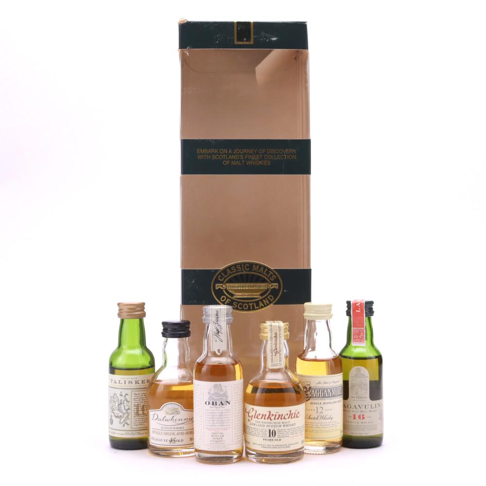 Classic Malts Miniatures x 6 1980s / with Lagavulin 16 Year Old