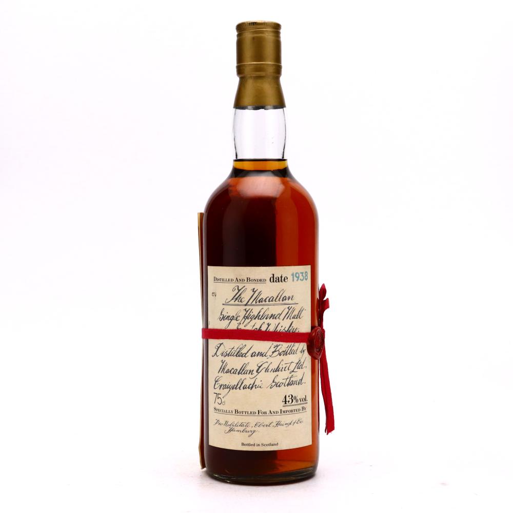 Macallan 1938 Handwritten Label / Pro Nobilitate Ebert, Hainzl & Co