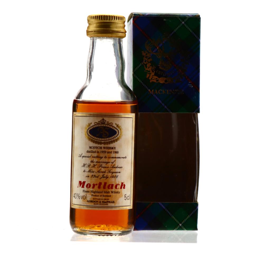 Mortlach 1959/1960 Gordon and MacPhail Royal Marriage 1986 Miniature​​