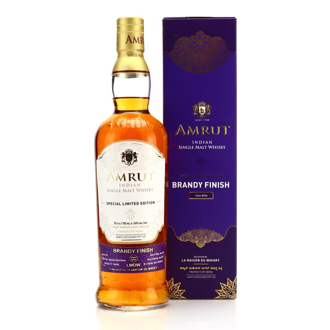 Amrut 2014 Single Brandy Cask Finish #204 / LMDW