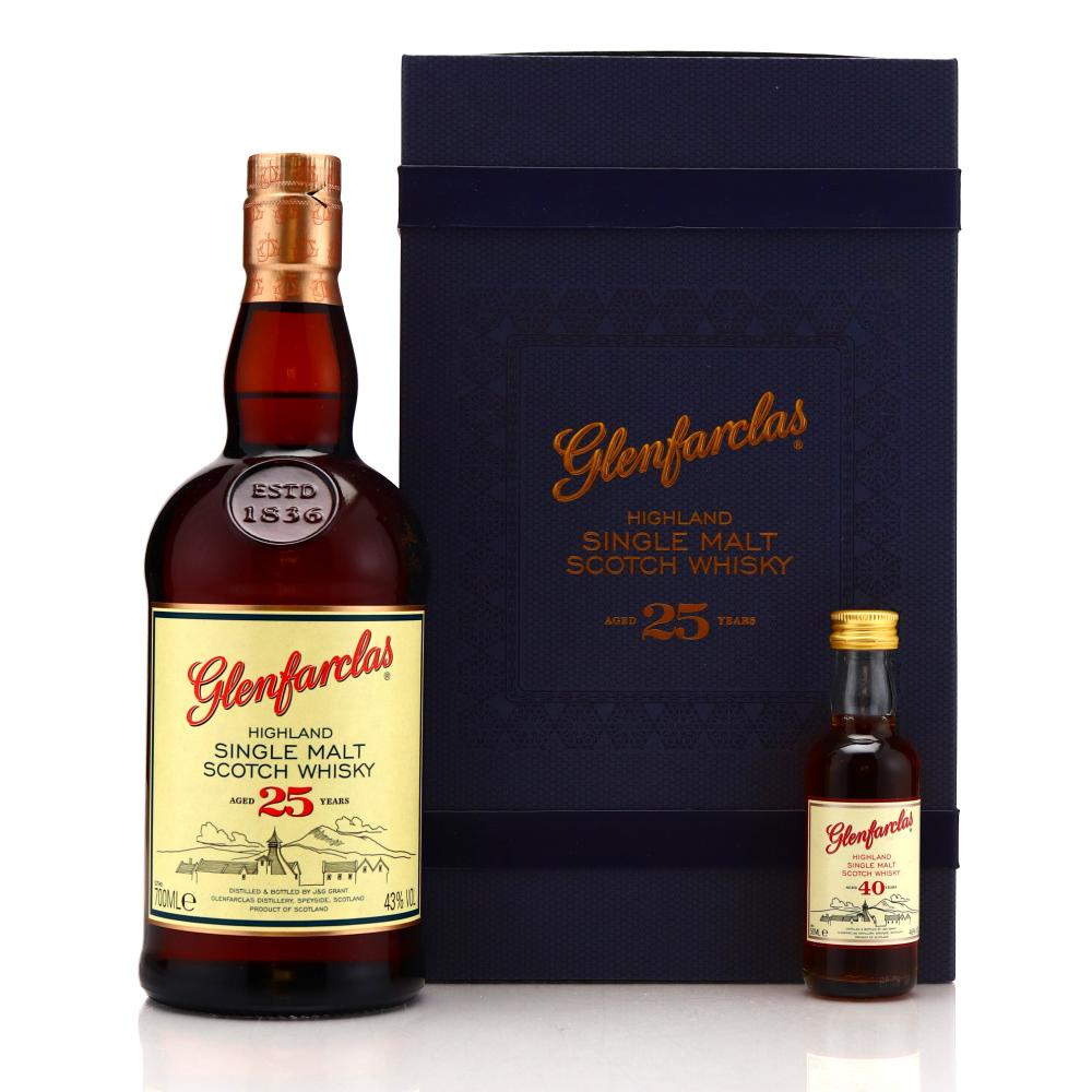 Glenfarclas 25 Year Old Gift Pack with 40 Year Old Miniature 