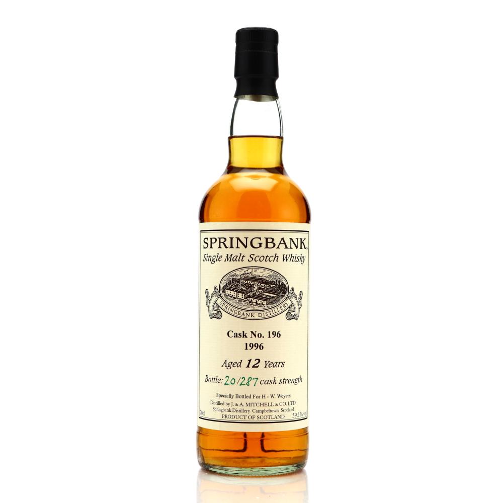 Springbank 1996 Private Cask 12 Year Old #196 / H - W. Weyers