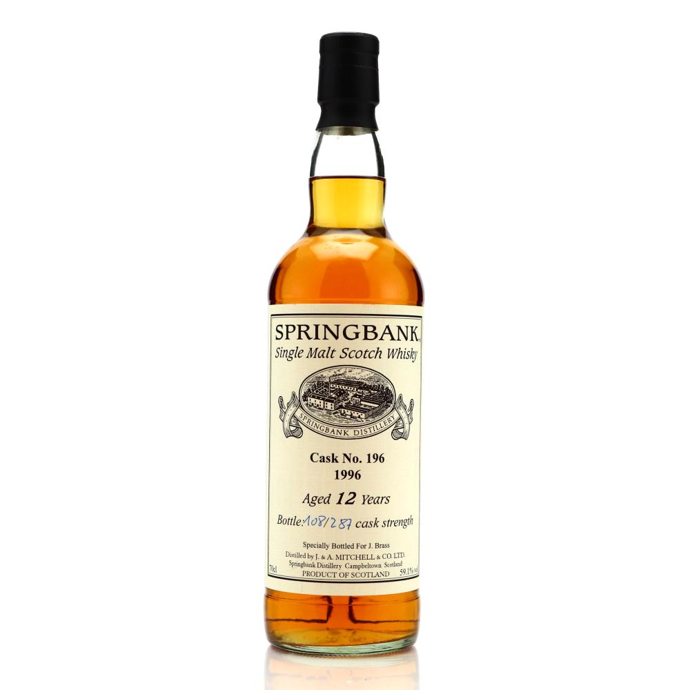 Springbank 1996 Private Cask 12 Year Old #196 / J. Brass