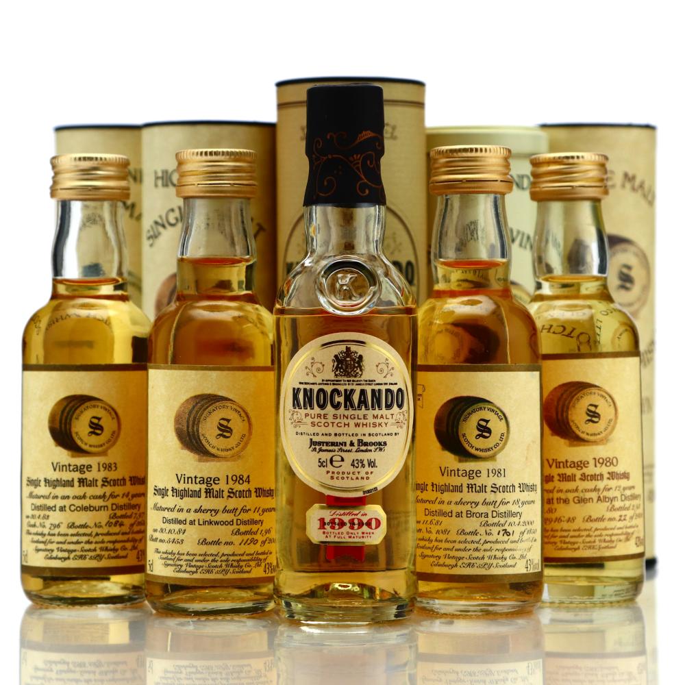 Speyside and Highland Single Malts Miniatures x 5 / includes Brora