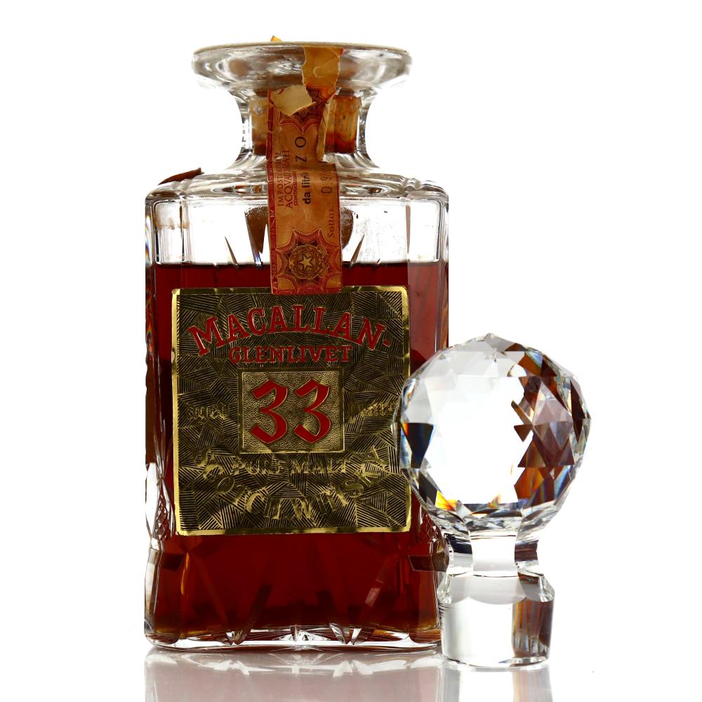Macallan 33 Year Old Gordon and MacPhail Decanter 1970s / Co. Pinerolo Import