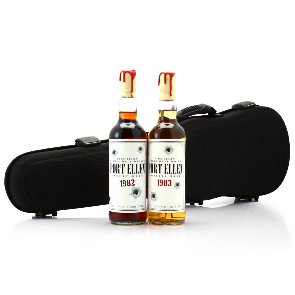 Port Ellen 1982 & 1983 Jack Weiber 2 x 70cl / \"Don Gallione\" 20th Anniversary / With Violin Case