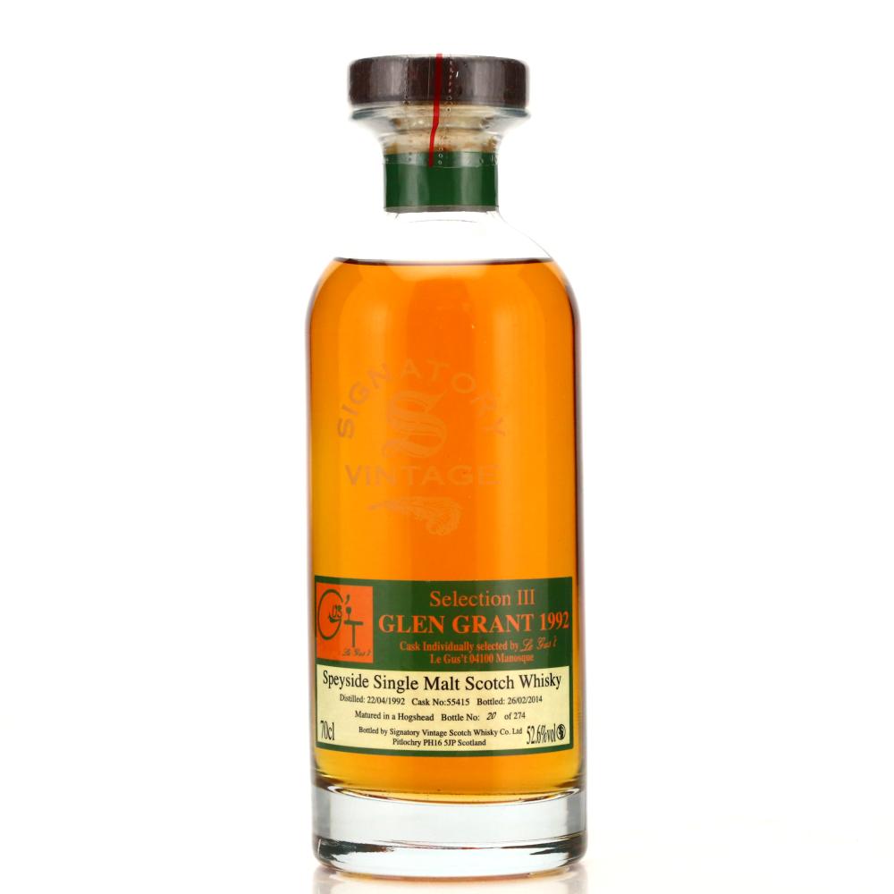 Glen Grant 1992 Signatory Vintage 21 Year Old / Le Gus't