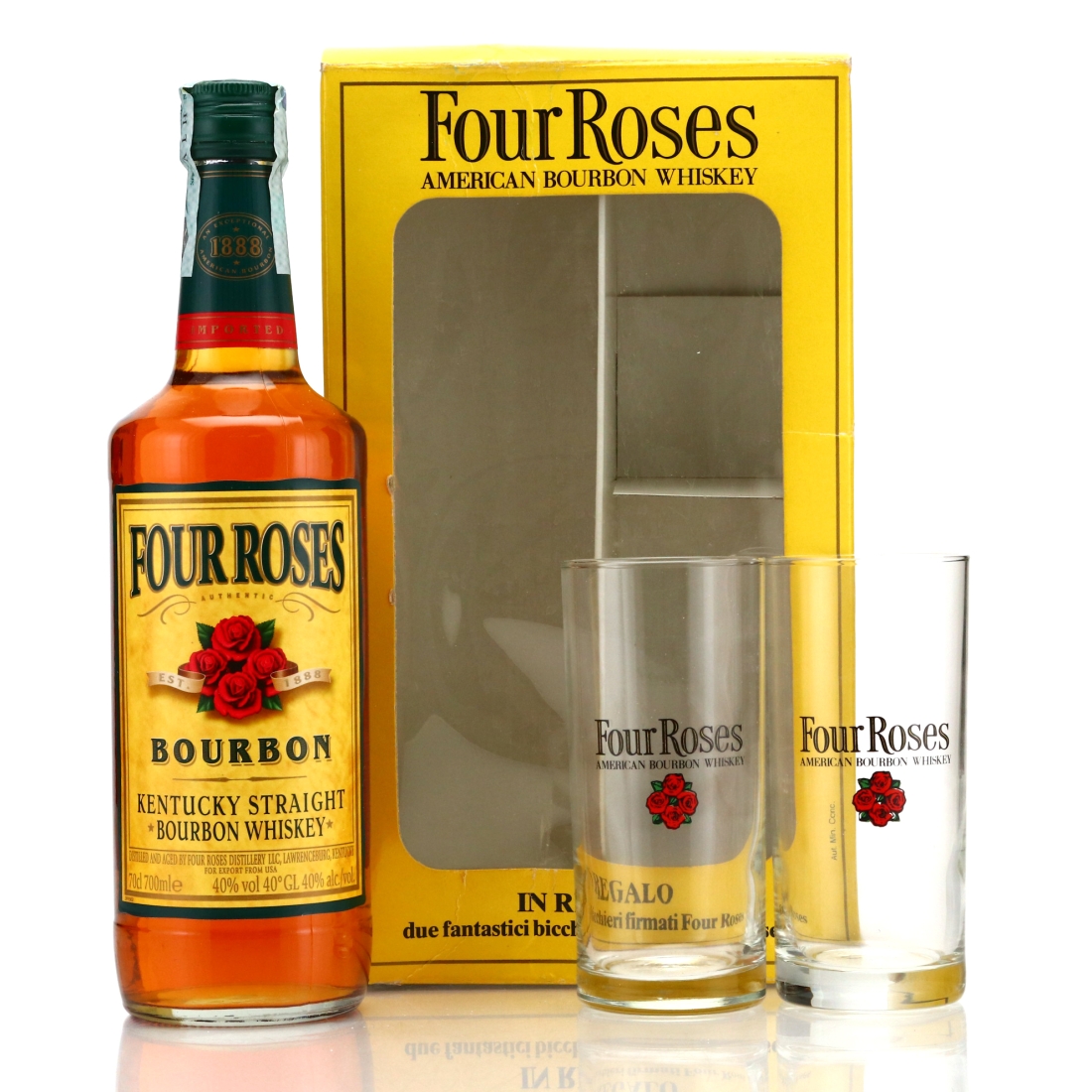 Four Roses Kentucky Straight Bourbon Gift Pack 70cl 2000s