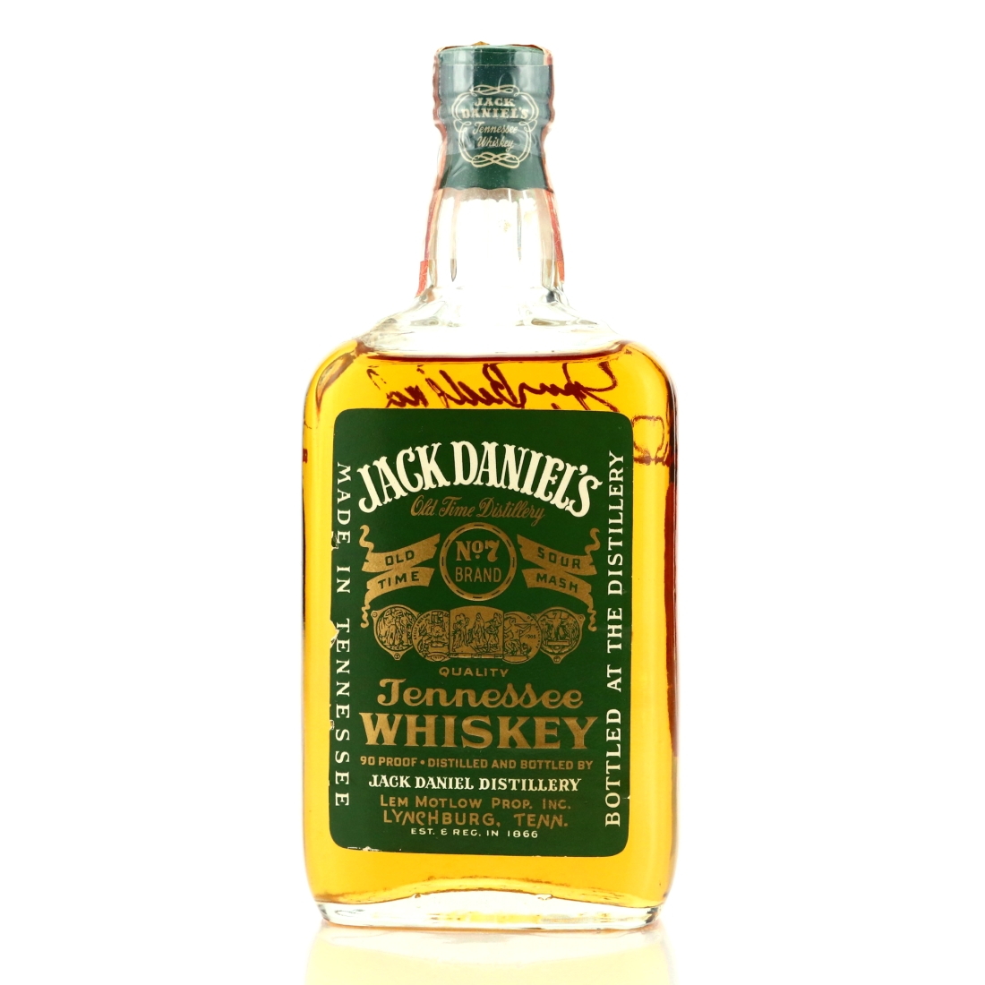 Jack Daniel's Old No.7 Green Label 90 Proof 37.5cl / Signed by 'Jimmy' Bedford