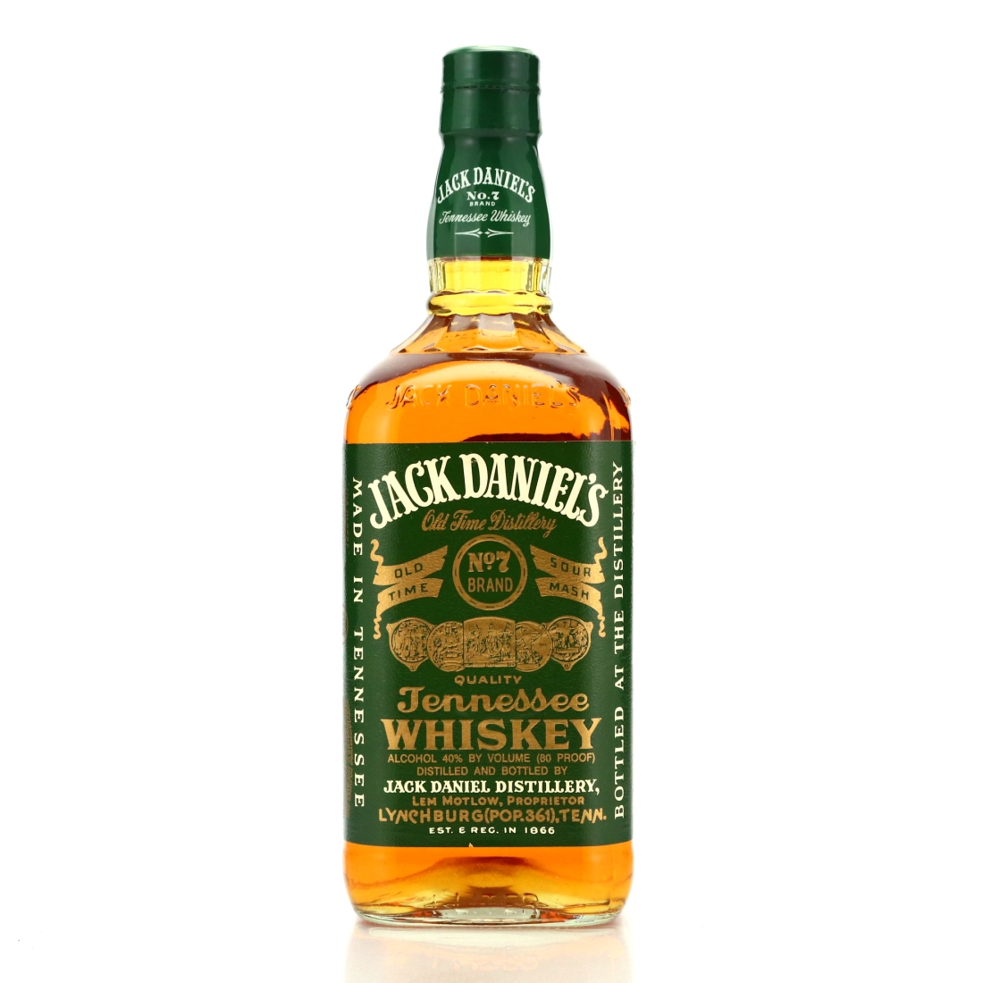 Jack Daniel's Old No.7 Green Label 80 Proof 1 Litre 1997