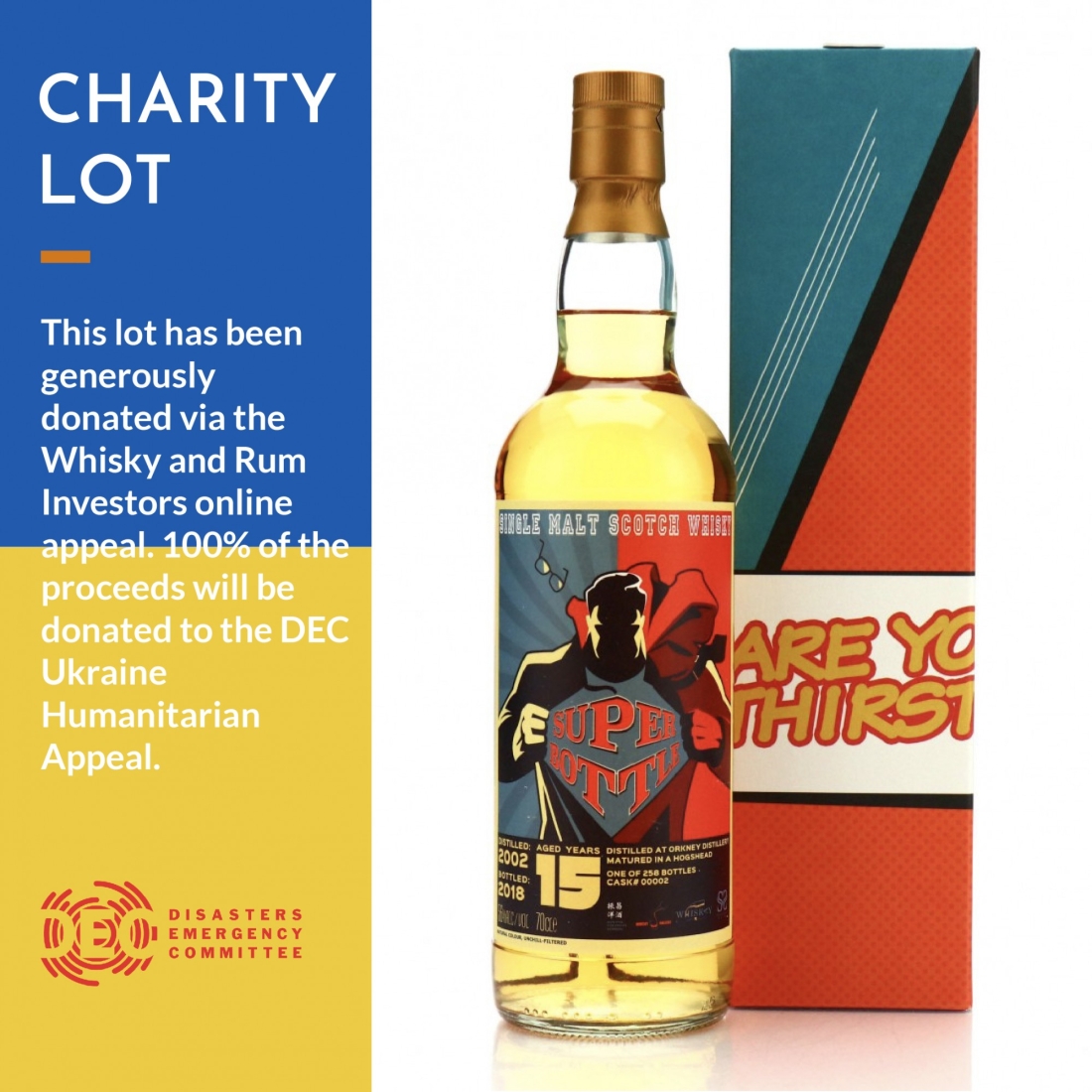 Orkney Single Malt 2002 Super Bottle 15 Year Old - WARI Charity Lot