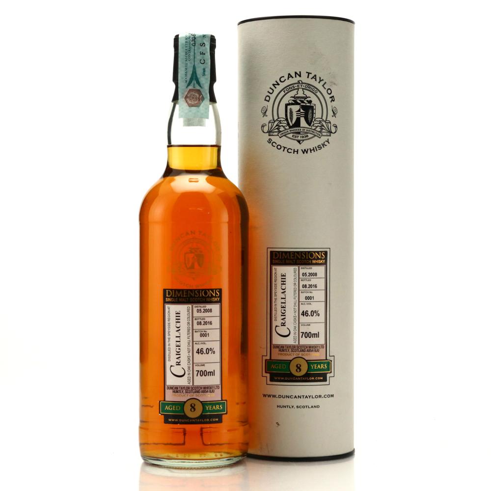 Craigellachie 2008 Duncan Taylor 8 Year Old Dimensions Batch #1