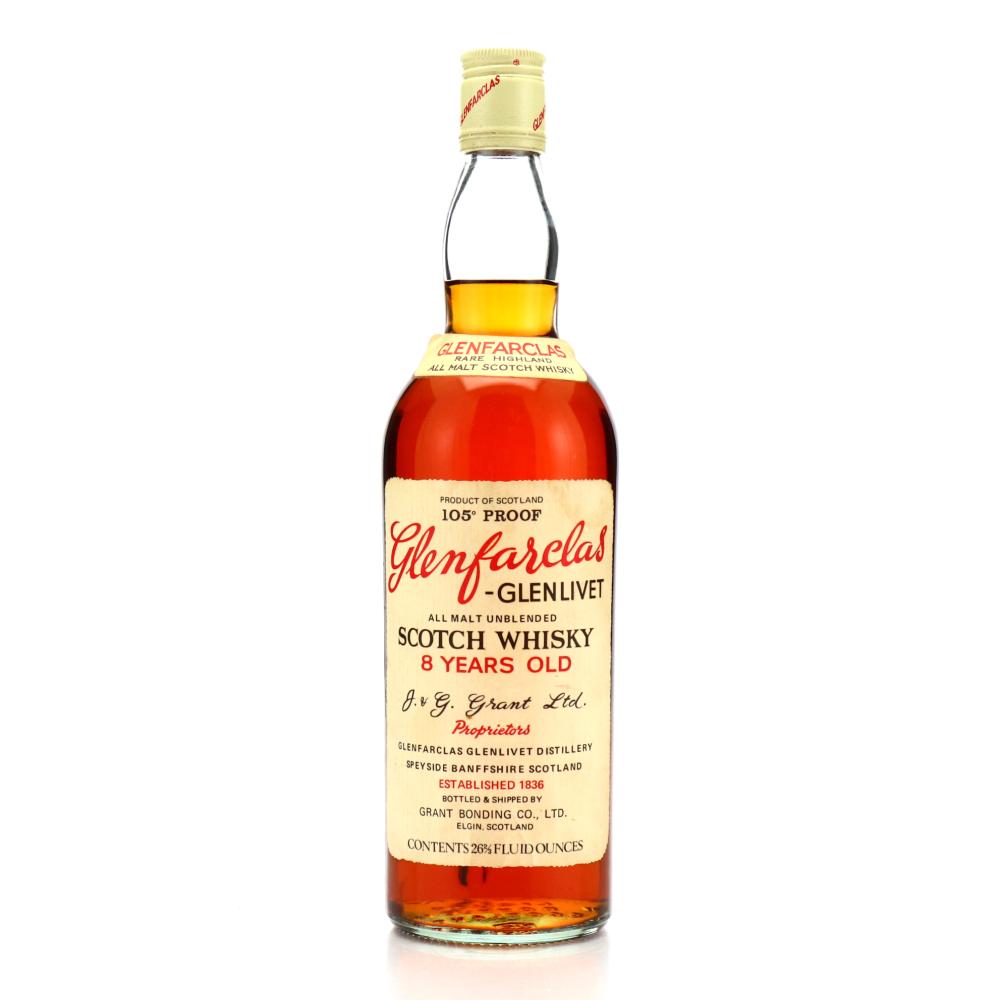 Glenfarclas 8 Year Old Grant Bonding Co 105 Proof 1970s