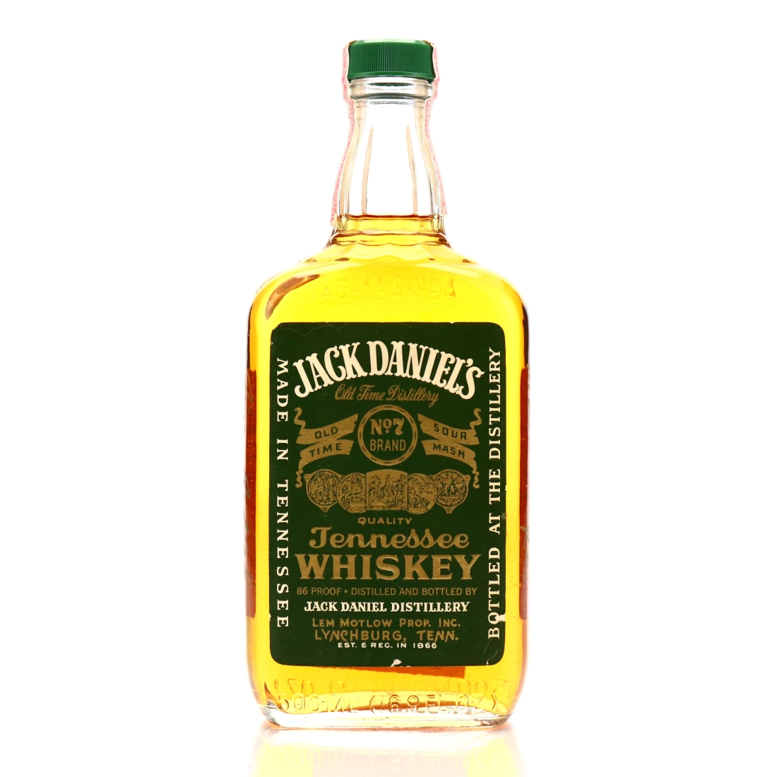 Jack Daniel's Old No.7 Green Label 86 Proof 50cl 1981 / Signed by Frank 'Bobo' Thomas & 'Jimmy' Bedford