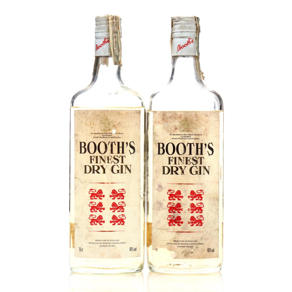 Booth's Finest Dry Gin 2 x 75cl 1980s