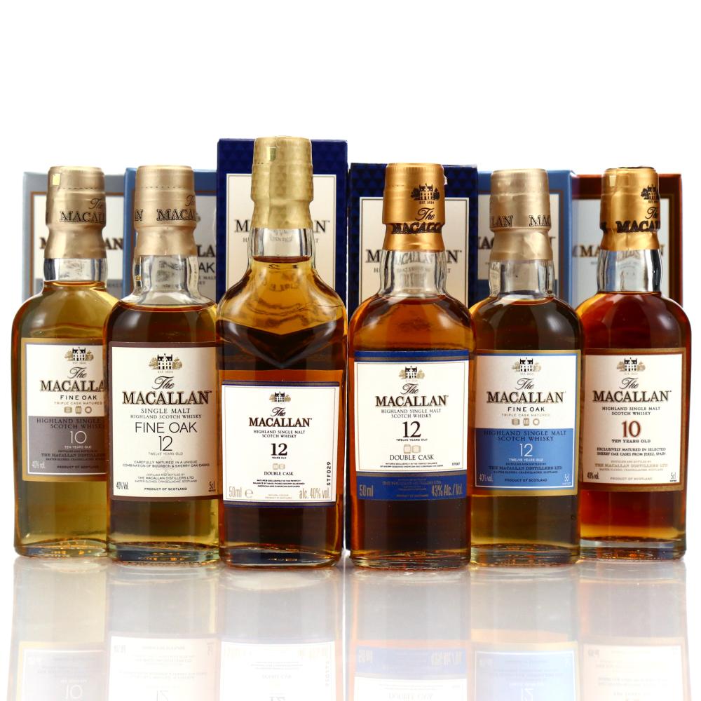 Macallan Miniature x 6 includes 10 Year Old and Double Cask 12 Year Old