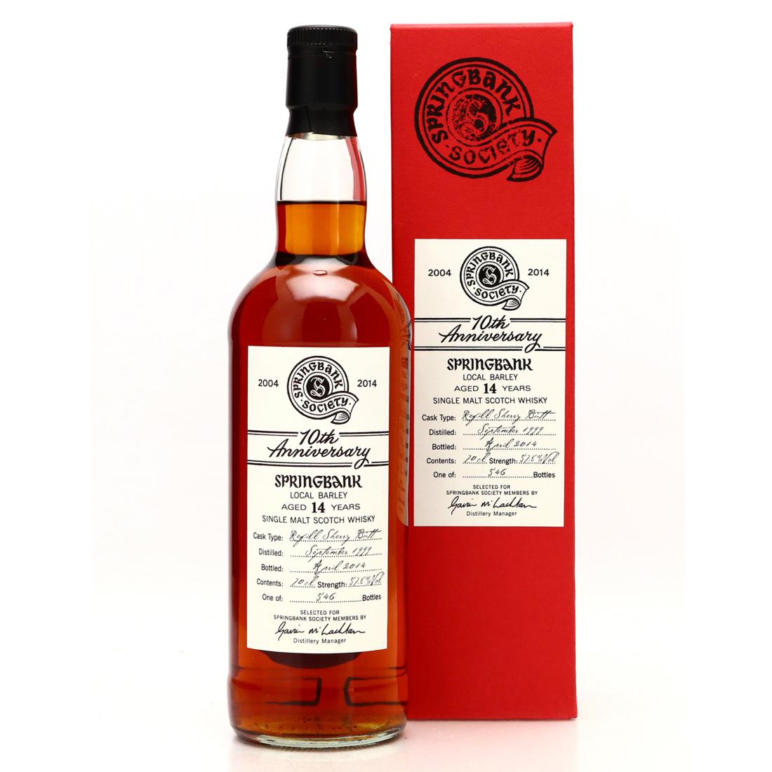 Springbank 1999 Springbank Society 14 Year Old Local Barley / 10th Anniversary