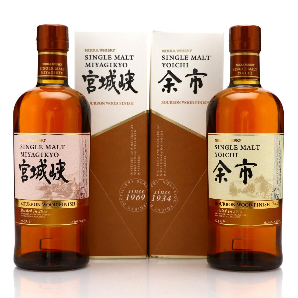 Miyagikyo & Yoichi Bourbon Wood Finish 2020 2 x 70cl