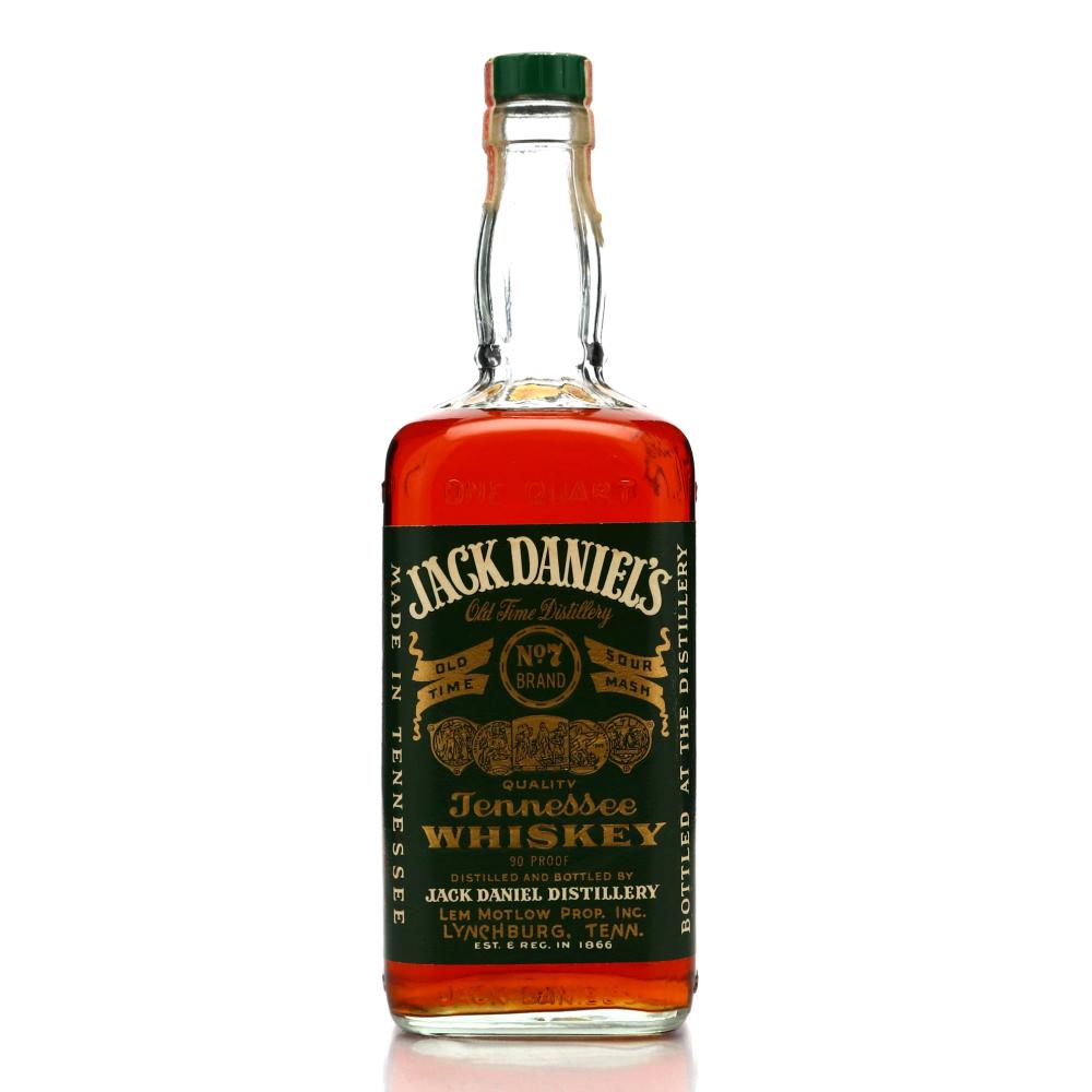 Jack Daniel's Old No.7 Brand Green Label 90 Proof Quart 1973
