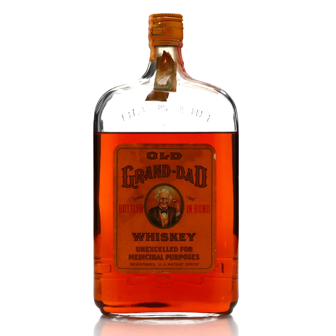 Old Grand-Dad 1917 AMS Co Bottled in Bond Whiskey Pint / Prohibition Era Bottling