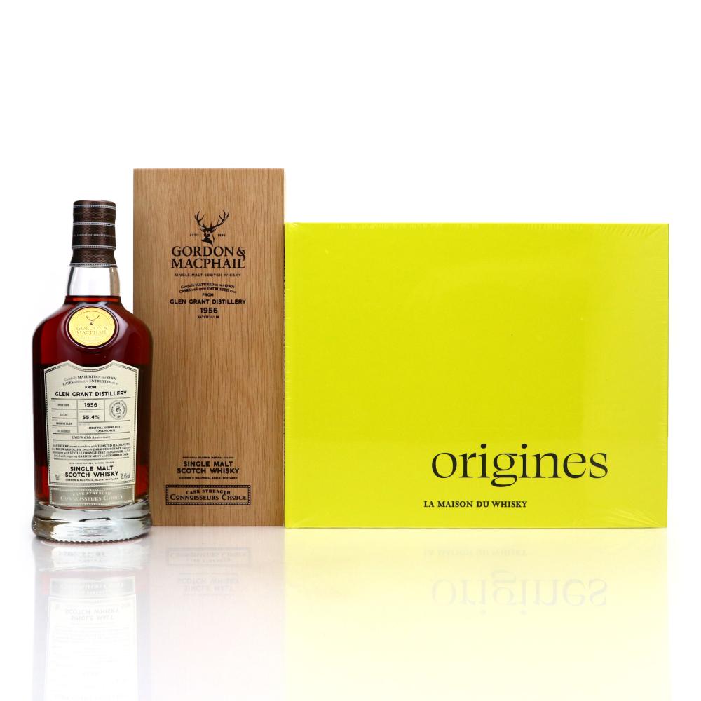 Glen Grant 1956 Gordon and MacPhail 65 Year Old Batch #21/218 / LMDW 65th Anniversary with Origines Book