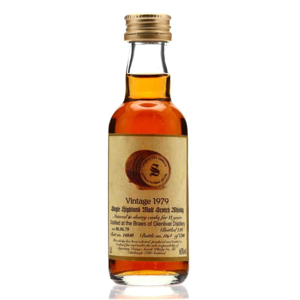 Braes of Glenlivet 1979 Signatory Vintage 15 Year Old Miniature