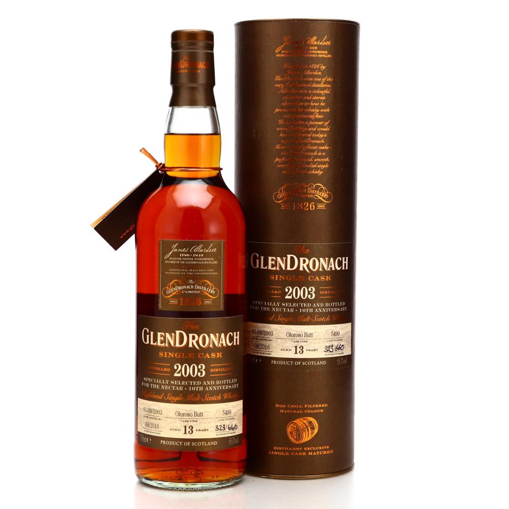 Glendronach 2003 Single Oloroso Cask 13 Year Old #5490 / The Nectar 10th Anniversary