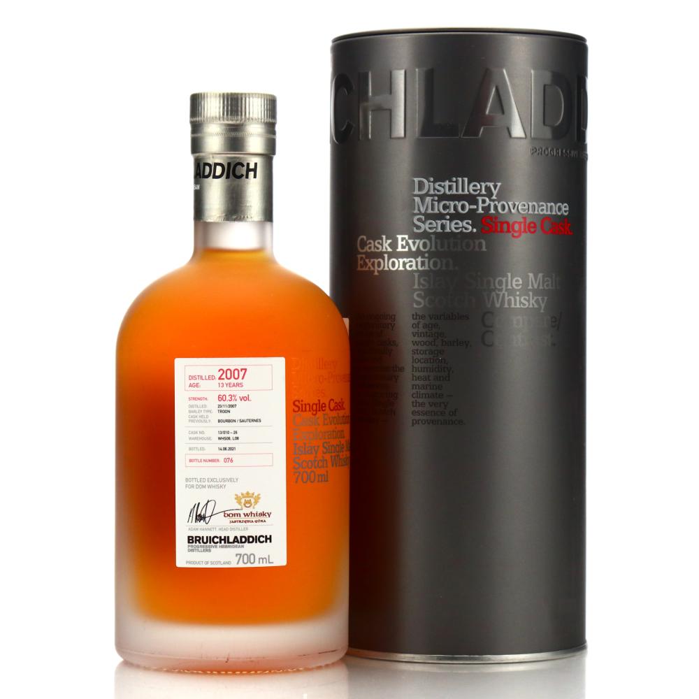 Bruichladdich 2007 Micro Provenance Single Cask 13 Year Old #13/010-26 / Dom Whisky