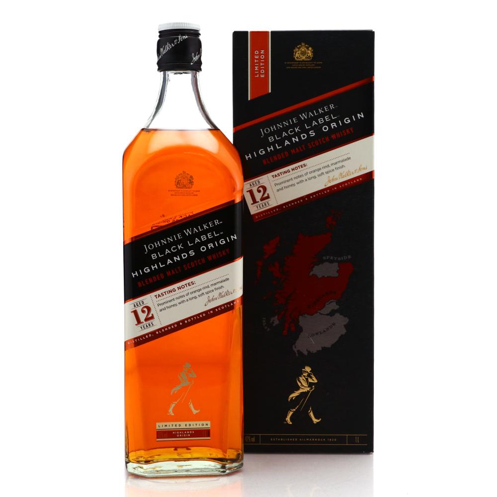 Johnnie Walker Black Label 12 Year Old Highlands Origin 1 Litre