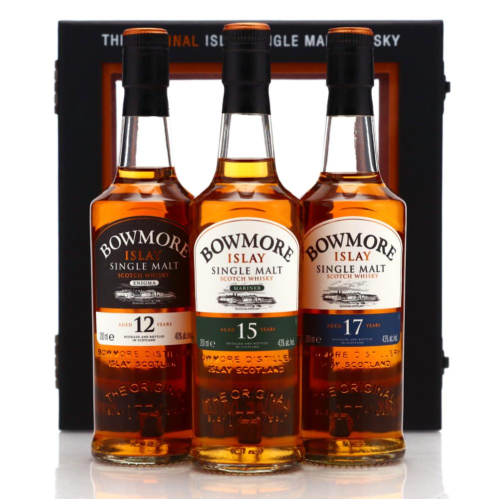 Bowmore Collection pre-2017 3 x 20cl . Enigma, Mariner, 17 Year Old