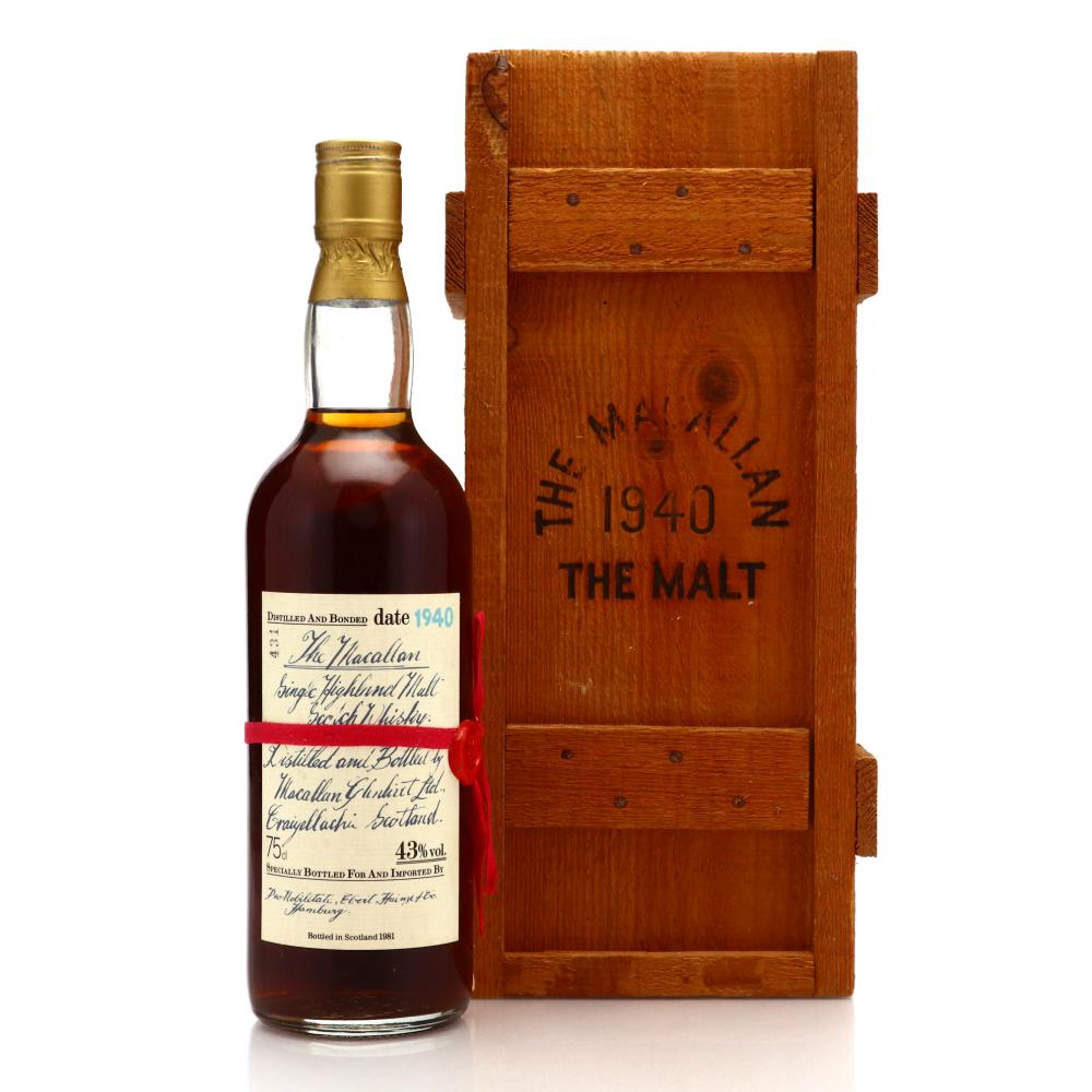 Macallan 1940 Handwritten Label / Pro Nobilitate Ebert, Hainzl & Co