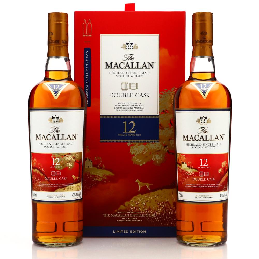 Macallan 12 Year Old Double Cask 2 x 75cl / Year of the Dog - US Import