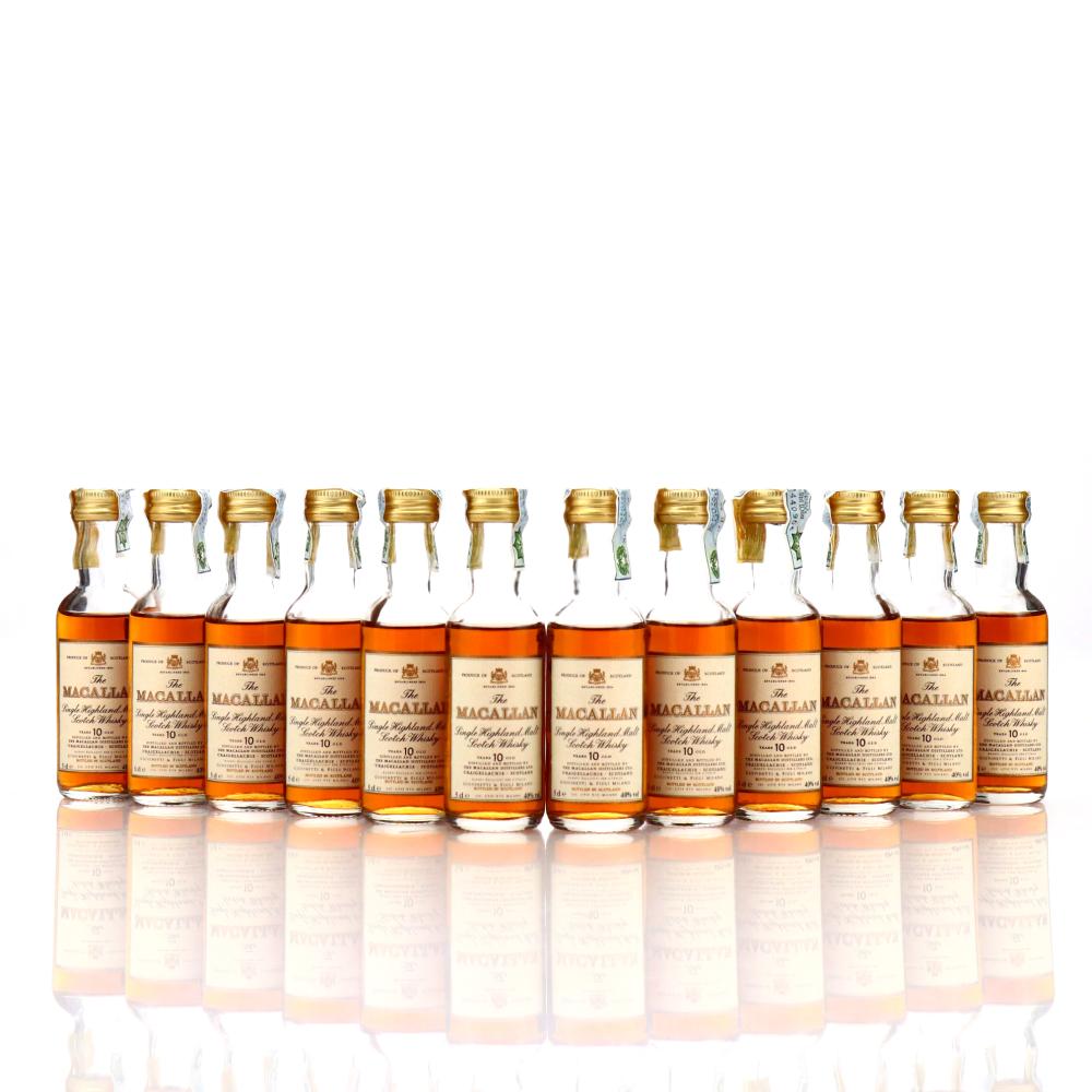Macallan 10 Year Old Miniature 1990s x 12 / Giovinetti Import - Case