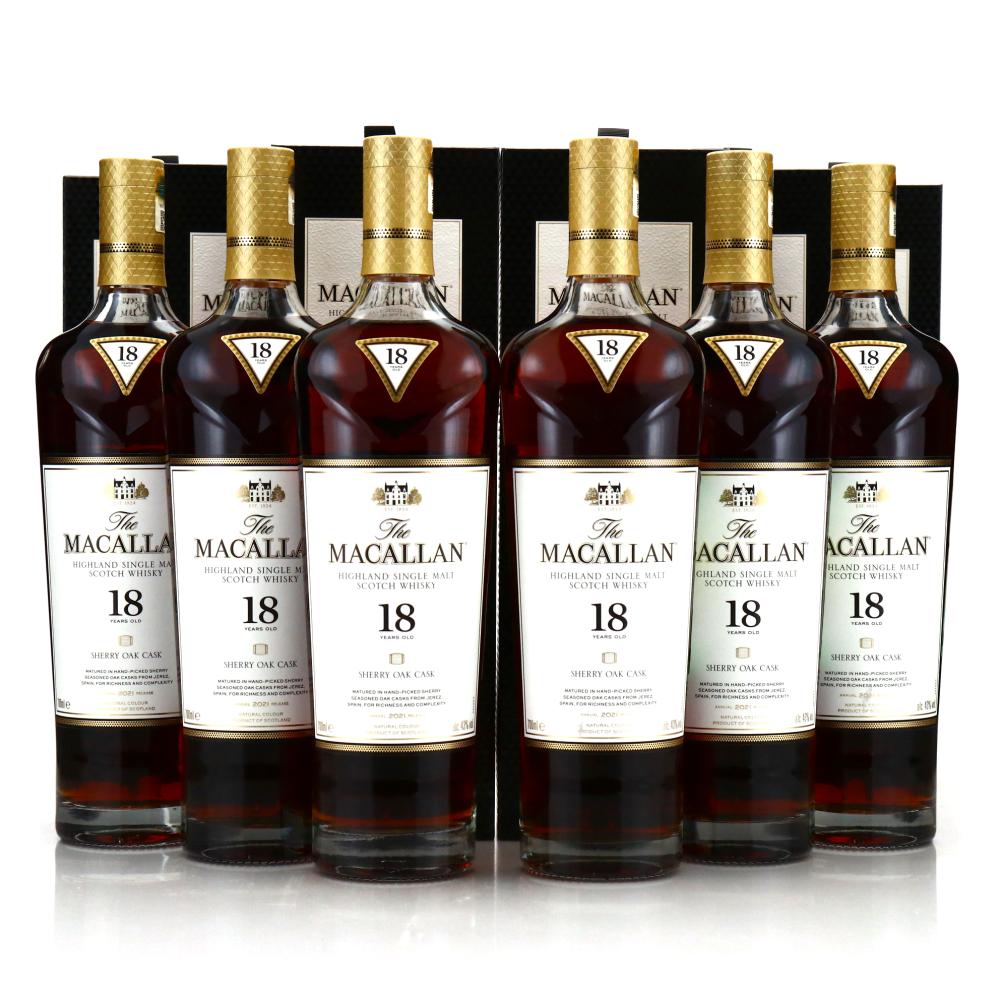 Macallan 18 Year Old Sherry Oak 2021 Release 6 x 70cl / Case