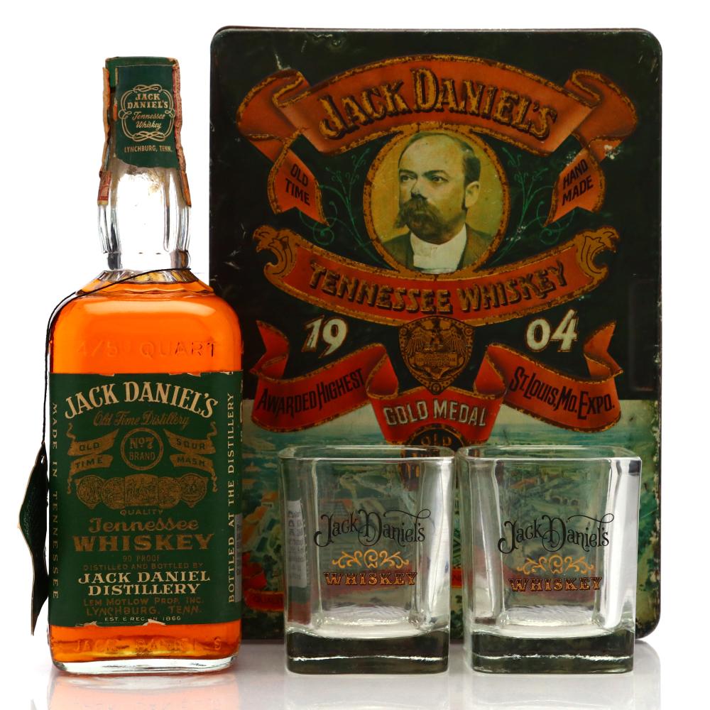 Jack Daniel's Old No.7 Brand Green Label 90 Proof 1973 Gift Set / Soffiantino Import