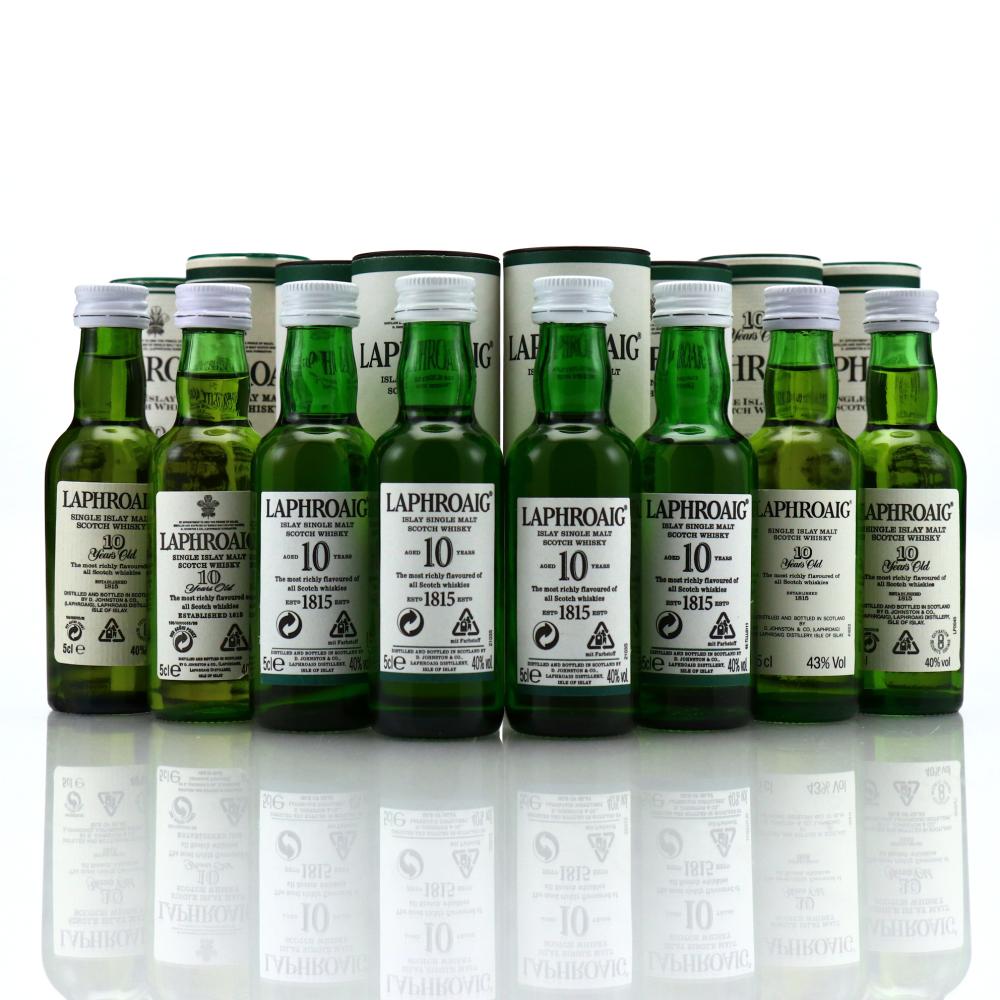 Laphroaig 10 Year Old Miniature x 8