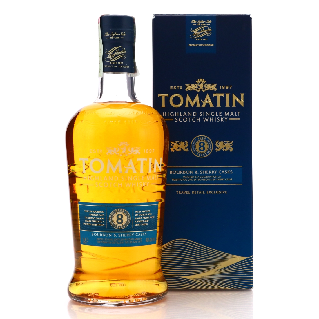 Tomatin 8 Year Old Bourbon & Sherry Casks 1 Litre
