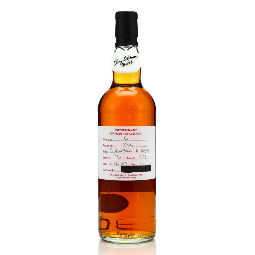 Springbank 2007 Duty Paid Sample 14 Year Old / Refill Burgundy