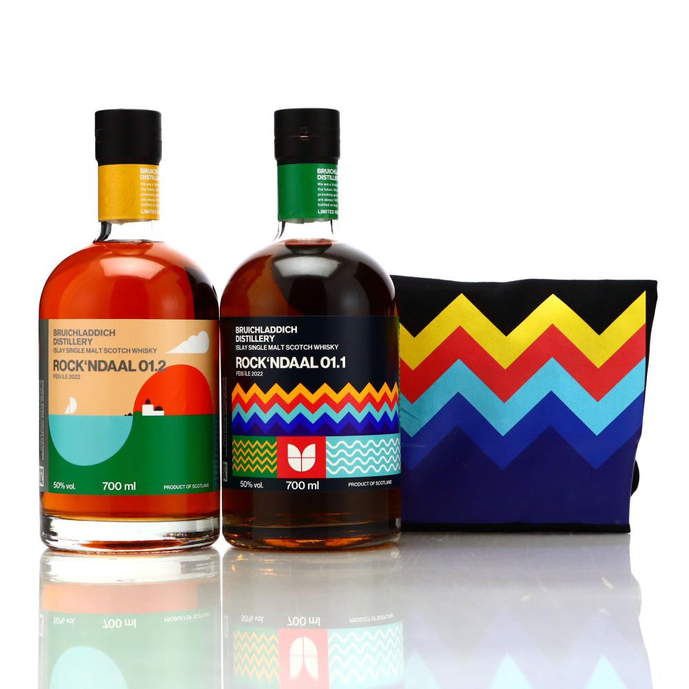 Bruichladdich Rock'ndaal 01.1 & 01.2 2 x 70cl / Feis Ile 2022 - with Bag