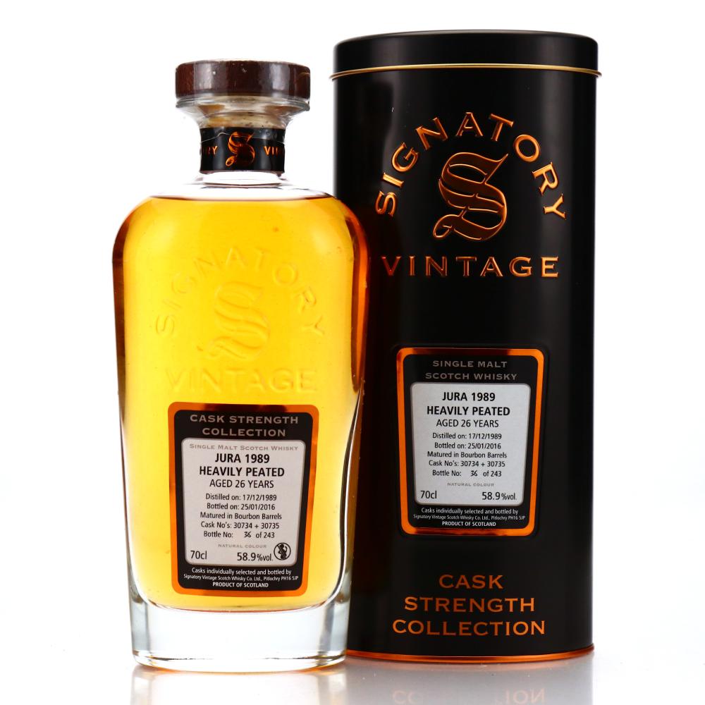 Jura 1989 Signatory Vintage 26 Year Old Cask Strength Heavily Peated
