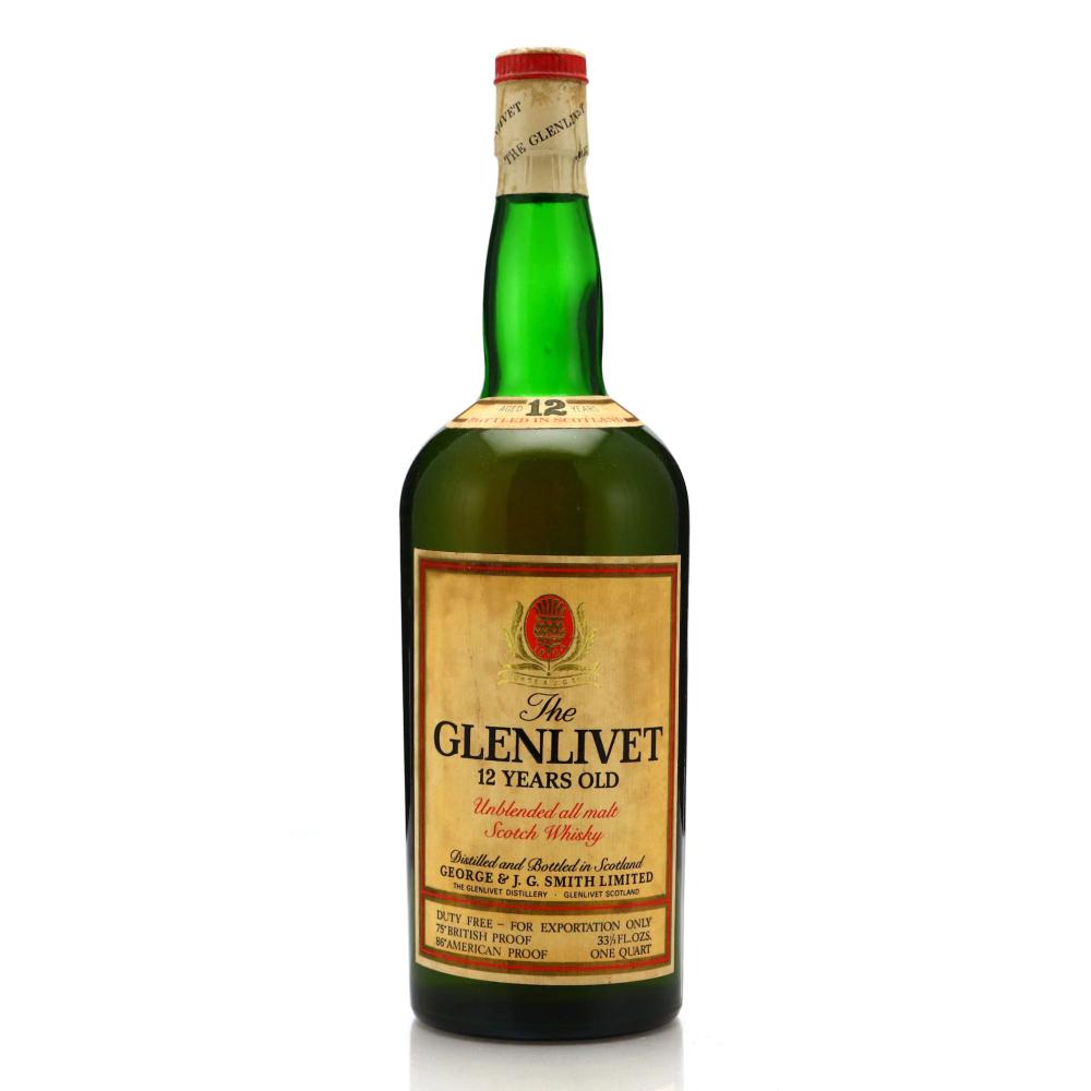Glenlivet 12 Year Old Quart 1970s / Duty Free